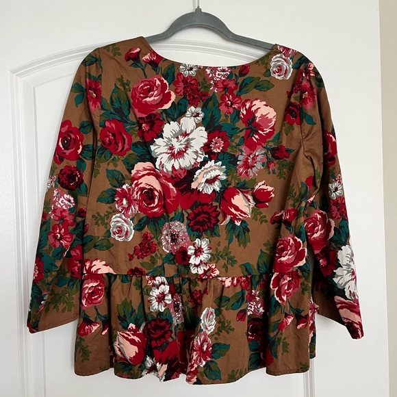Brooks Brothers Floral Peplum Top - Picture 2 of 4